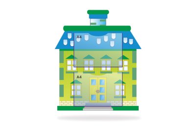 Стенд "Зелёный дом" с двумя карманами А4 43962 галерея 1