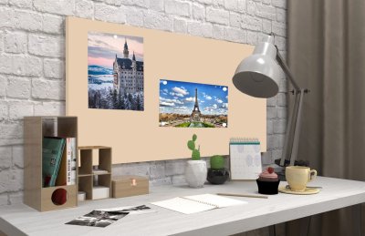 Магнитная панель 100х50 см кремовая 42569 галерея 2