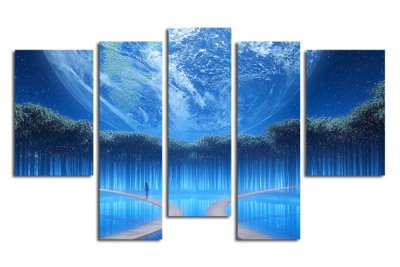 Модульная картина "Планета над Землей" 17155 галерея 1