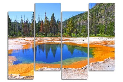 Модульная картина "Оранжевое озеро" 17175 галерея 1