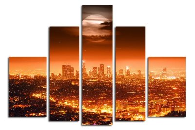 Модульная картина "Огненный город" 17214 галерея 1