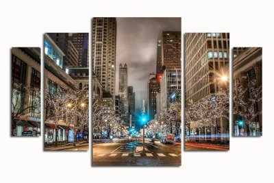 Модульная картина "Город в сумерках" 17323 галерея 1