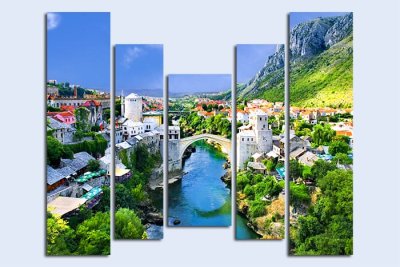 Модульная картина "У подножья гор" 17330 галерея 1