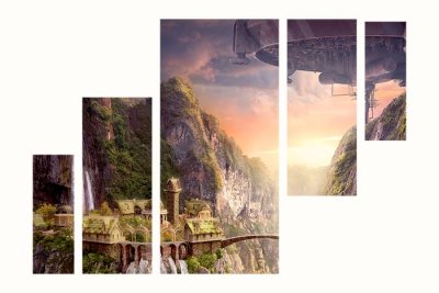 Модульная картина "Волшебный городок" 17344 галерея 1