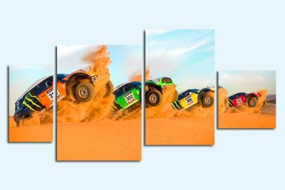 Модульная картина "Гонка в пустыне" 17352 галерея 1