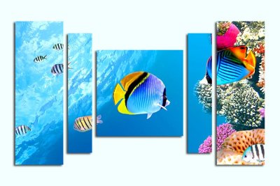 Модульная картина "Тропические рыбки" 17353 галерея 1