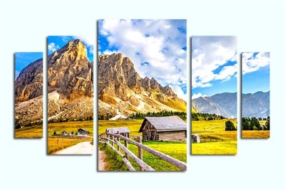 Модульная картина "Хижины в горах" 17355 галерея 1