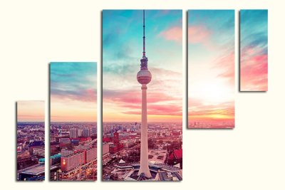 Модульная картина "Город на закате" 17374 галерея 1