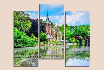 Модульная картина "Дом на берегу реки" 17401 галерея 1