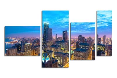 Модульная картина "Вечерний город" 17407 галерея 1