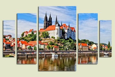 Модульная картина "Город на реке" 17411 галерея 1