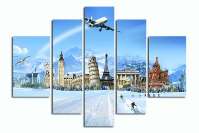 Модульная картина "Известные достопримечательности мира" 17415 галерея 1
