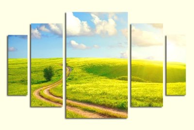 Модульная картина "Дорога в поле" 17470 галерея 1