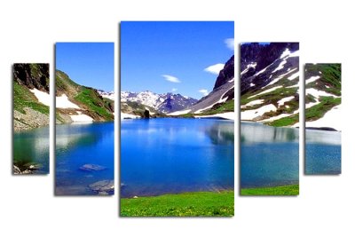 Модульная картина "Весна на горном озере" 17476 галерея 1