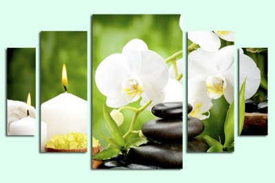 Модульная картина "Орхидеи и свечи" 17500 галерея 1