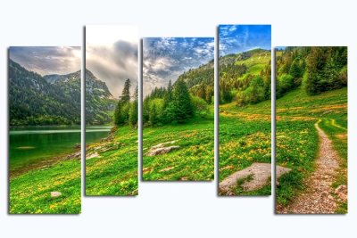 Модульная картина "Яркая зелень" 17508 галерея 1