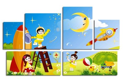 Модульная картина "Юный космонавт" 17594 галерея 1