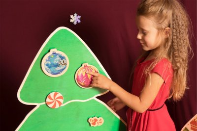 Ель зеленая двусторонняя со съемными украшениями 37442 галерея 3