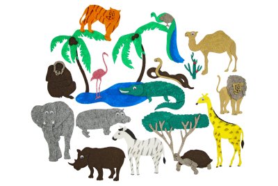 Животные жарких стран с игровым полем (19дет)