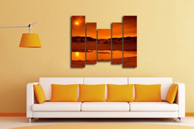 Модульная картина "Оранжевое небо"