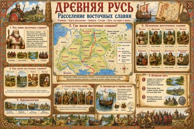 Учебный стенд для школы «Древняя Русь. Расселение восточных славян» НФ1295 галерея 1