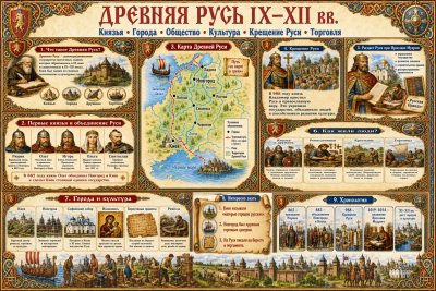 Учебный стенд для школы «Древняя Русь IX–XII вв.» НФ1296 галерея 1