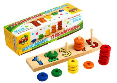 Пирамидка логическая "Учимся считать" с цифрами