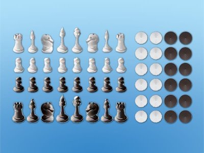 Доска магнитно-маркерная "Шахматы–шашки" плюс комплект тематических магнитов ДС1002 галерея 1