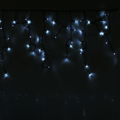 БАХРОМА уличная, УМС,Ш:4 м,В:0,6 м,Н.Т. "Каучук" 2W LED-180-220V, шнур питания,БЕЛЫЙ 