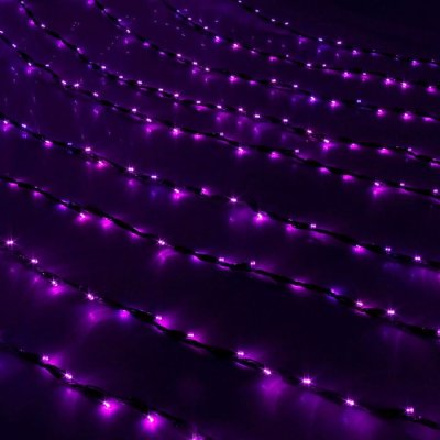 Гирлянда "Дождь" улич. Ш:2 м, В:1,5 м, Н.Т. LED-400-220V, контр. 8 р, ФИОЛЕТ 