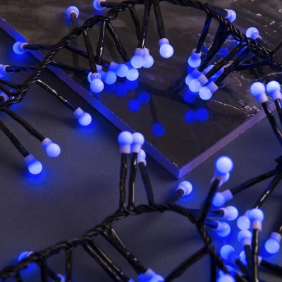 НИТЬ уличная, УМС, Мишура шарики Д:4 м. Н.Т. LED-400-31V 8 режимов, СИНИЙ   