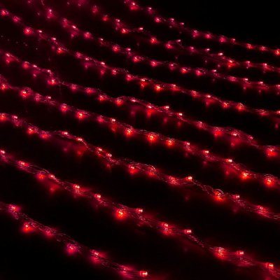Гирлянда "Дождь" Ш:2 м, В:1,5 м, Н.С. LED-400-220V, контр. 8 р, КРАСНЫЙ 