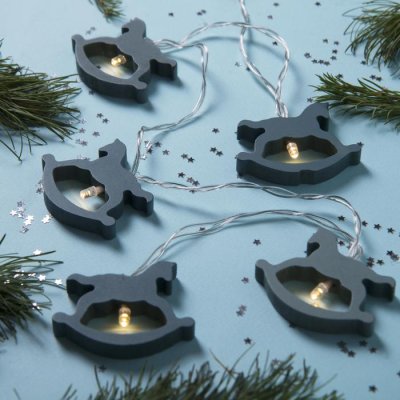 НИТЬ, 1.5 м, с насадк. "Лошадка синяя", Н.С., LED-10-3V, 2*АА (не в компл), фиксинг Т/БЕЛЫЙ  