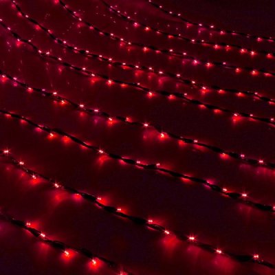 Гирлянда "Дождь" улич. Ш:2 м, В:6 м, Н.Т. LED-1500-220V, контр. 8 р, КРАСНЫЙ 