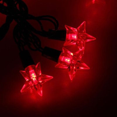 Гирлянда "Метраж" улич. с насад. "Звезда средняя" 5 м, Н.Т. LED-40-220V, контр. 8 р, КРАСН 