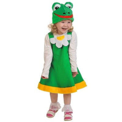 Карнавальный костюм "Лягушка" ткань-плюш, сарафан, маска, рост 92-122 см   