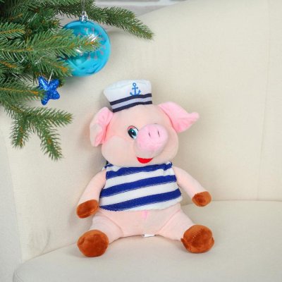 Мягкая игрушка "Поросёнок морячок", 20 см       