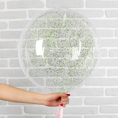 Шар полимерный 20" "Сфера", маленькие звезды, цвет светло-зеленый, 1 шт   