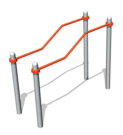 Брусья изогнутые разноуровневые для колясочников ВА087Z
