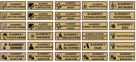 Комплект табличек предметный