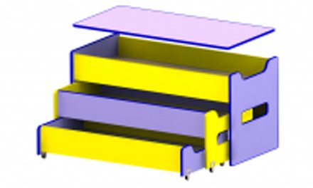 Кровать 3-х ярусная с крышкой
