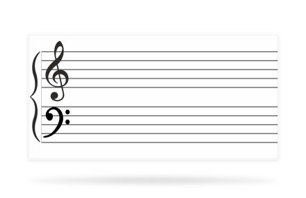 Доска магнитно-маркерная "Нотный стан и ключ"