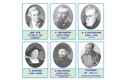 Комплект портретов для кабинета географии