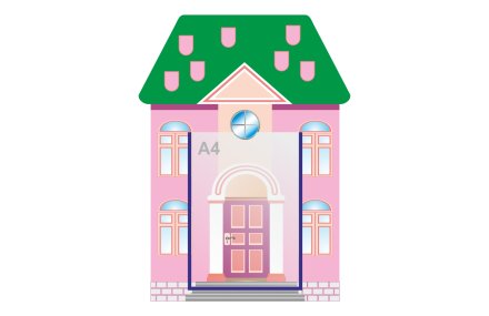 Визитная карточка "Розовый домик" 