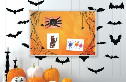 Весёлый фон для доски 90х60 см “Хэллоуин“