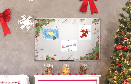 Весёлый фон для доски 90х60 см “Рождество“