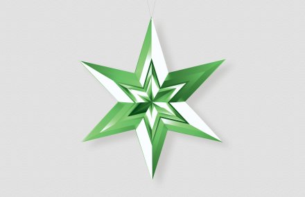 Звезда-в-звезде-зеленый-металлик