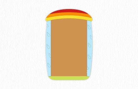 Пробковая доска "Радуга" 78х118 см