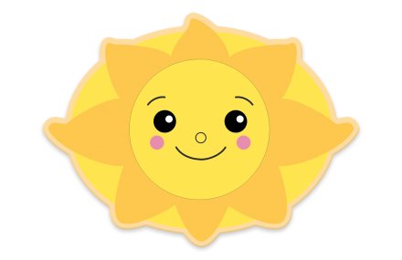Декорация "Солнышко с лучиками" 80х60 см