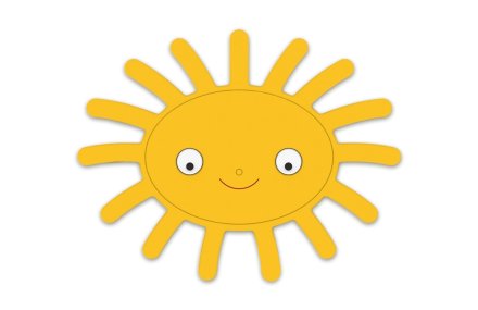 Декорация "Солнце с лучами" 103х80 см